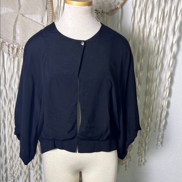 S by Stella McCartney Black Open Front Kimono Sleeve Jacket Layering Piece - Picture 1 of 7